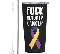 Melbrakin Fuck Bladder Cancer Awareness Ribbon Vaso de acero inoxidable con aislamiento al vacío, tazas de café de 20 oz, taza de viaje, taza de agua