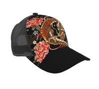 Melbrakin Gorras de Camionero con dragón Chino Rojo para Hombre y Mujer, de Malla Ajustable con Cierre a presión y Gorra de béisbol con diseño de dragón a la Moda.