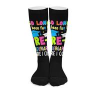 Melbrakin Graduación de Pre-kínder ¡Aquí vengo! Calcetines de compresión para mujer y hombre, calcetines altos hasta la rodilla para correr y viajar.