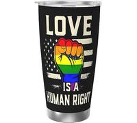 Melbrakin Lgbtq Gay Pride Rainbow Pride Month Lesbian Bisexual Vaso de acero inoxidable con aislamiento al vacío, tazas de café de 20 oz, taza de viaje, taza de agua