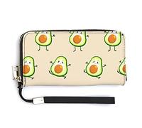 Melbrakin Lindo y Divertido Aguacate Kawaii Cartera de Mujer Carteras de Gran Capacidad para Damas Bolsos de Embrague Largos Bolso de PU Impreso con Cremallera