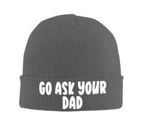 Melbrakin Pregúntale a tu papá: Regalos para papá, Gorro de Punto para Mujer, Hombre, Gorro de Invierno, Gorro de Calavera, Gorro de esquí, Color Negro - 11
