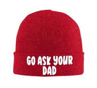 Melbrakin Pregúntale a tu papá: Regalos para papá, Gorro de Punto para Mujer, Hombre, Gorro de Invierno, Gorro de Calavera, Gorro de esquí, Color Negro - 11