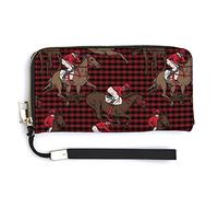 Melbrakin The Running Beautiful Horse and Rider Cartera de Mano para Mujer Carteras de Gran Capacidad para Damas Bolsos de Mano Largos Bolso de Mano Impreso de PU con Cremallera