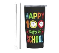 Melbrakin Vaso de regreso a la escuela 2023 con tapa y pajita, vaso aislado al vacío de acero inoxidable de 20 oz, tazas de café reutilizables, taza de viaje