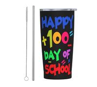 Melbrakin Vaso de regreso a la escuela 2023 con tapa y pajita, vaso aislado al vacío de acero inoxidable de 20 oz, tazas de café reutilizables, taza de viaje