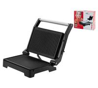 Melchioni Burger Mini Parrilla Con Tapa Basculante 1000W Negro Plata