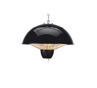 Melchioni Family Apollon - Estufa radiante de techo de exterior, resistencia halógena, 1500 W, cuerpo de aluminio, rejilla de protección de acero, grado de protección IP34, color negro