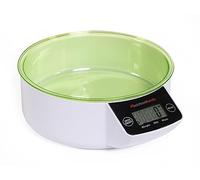 Melchioni Family | Bascula Cocina Digital con Bol 5kg, ALLEGRA WV, Balanza de Cocina con Pantalla LCD y Sensor de Alta Precisión, Color Verde y Blanco