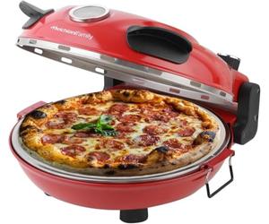 Melchioni Family | BELLA NAPOLI PLUS Horno para Pizza 400°C con Piedra Refractaria Ø31 cm Extraíble, Doble Resistencia, Termómetro, 2 Paletas, Cocción Rápida 1300 Vatios