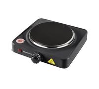 Melchioni family cook 1 cocina eléctrica 1000w, placa de hierro fundido, termostato regulable, led de funcionamiento, negro