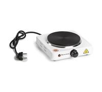 Melchioni family cook 1 cocina eléctrica 1000w, placa de hierro fundido, termostato regulable, led de funcionamiento, blanco