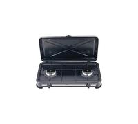 Melchioni Family | Hornillo de Gas 2 Fuegos Negro MINERVA 2 - Compacto, Potente y Perfecto para Camping y Outdoor