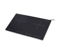 Melchioni family oblivion 2 placa de inducción portátil 2 fuegos, 3300 w, pantalla touch, temperatura 80-240°c, 3300w, temporizador 3h, bloqueo infantil, vidrio negro