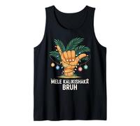 Mele Kaliki Shaka Sign Tropical Christmas Hawaiian Xmas Palm Camiseta sin Mangas