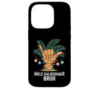 Mele Kaliki Shaka Sign Tropical Christmas Hawaiian Xmas Palm Carcasa para iPhone 14 Pro