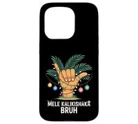 Mele Kaliki Shaka Sign Tropical Christmas Hawaiian Xmas Palm Carcasa para iPhone 15 Pro
