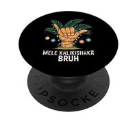 Mele Kaliki Shaka Sign Tropical Christmas Hawaiian Xmas Palm PopSockets PopGrip Adhesivo