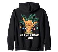 Mele Kaliki Shaka Sign Tropical Christmas Hawaiian Xmas Palm Sudadera con Capucha