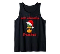 Mele Kalikimaka Beaches Sunglasses Merry Hawaiian Christmas Camiseta sin Mangas