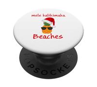 Mele Kalikimaka Beaches Sunglasses Merry Hawaiian Christmas PopSockets PopGrip Adhesivo