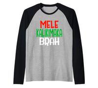 Mele Kalikimaka Brah - Divertida Navidad Hawaiana en la Isla Camiseta Manga Raglan