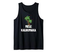 Mele Kalikimaka Christmas Hawaiian Palm Tree Xmas Lights Camiseta sin Mangas