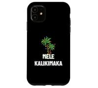 Mele Kalikimaka Christmas Hawaiian Palm Tree Xmas Lights Carcasa para iPhone 11