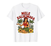 Mele Kalikimaka Retro Hula Vintage Hawaii Christmas Girl Camiseta