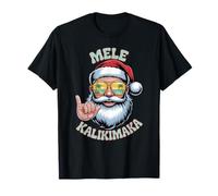 Mele Kalikimaka Santa con Gafas de Sol Beach Vibes Shaka Camiseta