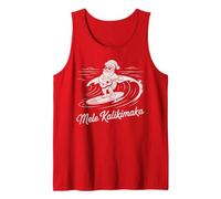 Mele Kalikimaka Santa Surfing Ukelele Hawaii Christmas Camiseta sin Mangas