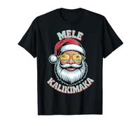 Mele Kalikimaka Santa with Sunglasses Beach Vibes Hawaiian Camiseta