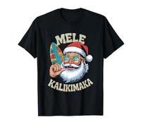 Mele Kalikimaka Santa with Sunglasses Hawaiian Christmas Camiseta