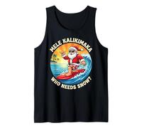 Mele Kalikimaka Surf Santa Hawaii Vacaciones Navidades Surf Camiseta sin Mangas