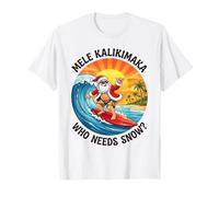 Mele Kalikimaka surfeando en Santa Hawái, Navidad Divertida Camiseta