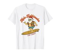 Mele Kalikimaka Surfing Santa Hawaii Navidad Retro Holiday Camiseta