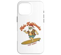 Mele Kalikimaka Surfing Santa Hawaii Navidad Retro Holiday Carcasa para iPhone 16 Pro MAX