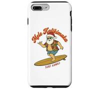 Mele Kalikimaka Surfing Santa Hawaii Navidad Retro Holiday Carcasa para iPhone 7 Plus/8 Plus