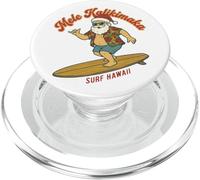 Mele Kalikimaka Surfing Santa Hawaii Navidad Retro Holiday PopSockets PopGrip para MagSafe