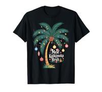 Mele Kalikimaka Tropical Christmas Hawaiian Palm Tree Xmas Camiseta