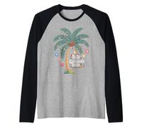 Mele Kalikimaka Tropical Christmas Hawaiian Palm Tree Xmas Camiseta Manga Raglan