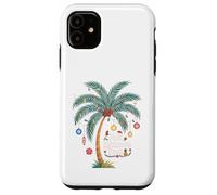 Mele Kalikimaka Tropical Christmas Hawaiian Palm Tree Xmas Carcasa para iPhone 11