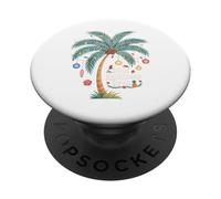 Mele Kalikimaka Tropical Christmas Hawaiian Palm Tree Xmas PopSockets PopGrip Adhesivo