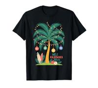 Mele Kalikimaka Tropical Christmas Hawaiian Xmas Palm Tree Camiseta
