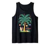 Mele Kalikimaka Tropical Christmas Hawaiian Xmas Palm Tree Camiseta sin Mangas