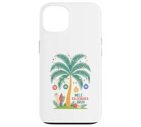 Mele Kalikimaka Tropical Christmas Hawaiian Xmas Palm Tree Carcasa para iPhone 13