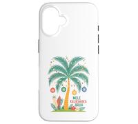 Mele Kalikimaka Tropical Christmas Hawaiian Xmas Palm Tree Carcasa para iPhone 16