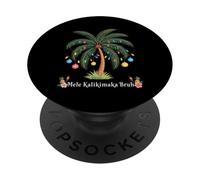 Mele Kalikimaka Tropical Christmas Hawaiian Xmas Palm Tree PopSockets PopGrip Adhesivo