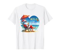 Mele Kalikimaka Tropical Santa Relajándose en la Playa Hawaii Camiseta