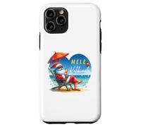 Mele Kalikimaka Tropical Santa Relajándose en la Playa Hawaii Carcasa para iPhone 11 Pro
